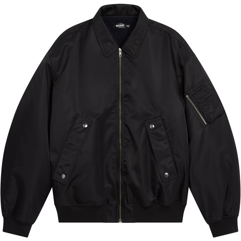 Not So Ape Bomber Jacket, All-Gender Unisex, Made in Japan(Black) - Not ...